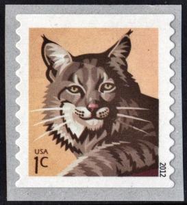 SC#4672 1¢ Bobcat Coil Single (2012) SA