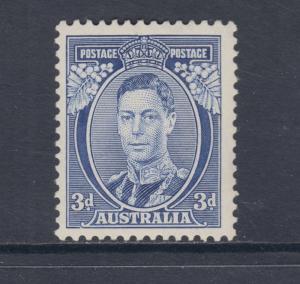 Australia SG 168b MLH. 1937 3p blue KGVI, die 1a, F-VF