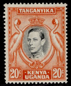 KENYA UGANDA TANGANYIKA GVI SG139b, 20c black & orange, VLH MINT.