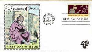 Pugh Designed/Painted St. Francis of Assisi  FDC.. 145 of 153 created!