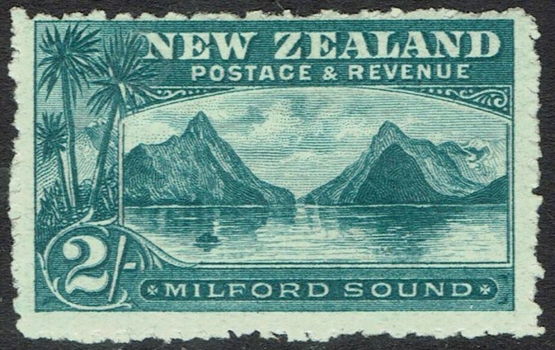 NEW ZEALAND 1902 MILFORD SOUND 2/- WMK STAR NZ PERF 11 