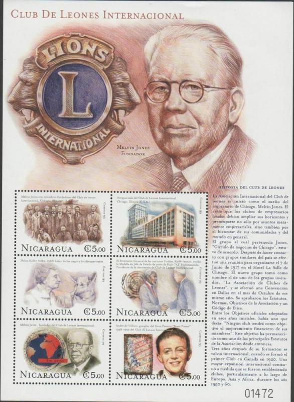 O) 1999 NICARAGUA, LIONS CLUB, MELVIN JONES-FOUNDER, SOUVENI