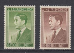 South Vietnam 1956 President Ngo Dinh Diem.2 key values 35d + 100d MNH