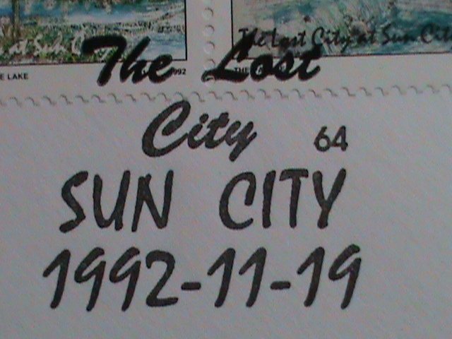 BOPHUTHATSWANA -FDC 1992 SC#282 THE LOST CITY AT SUN CITY-MNH-VERY FINE