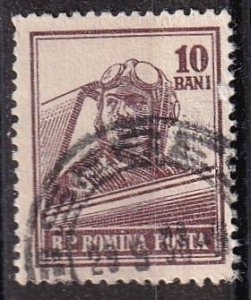 Romania 1026 (used cto) 10b aviator, choc (1955)