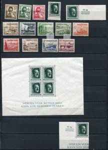 Germany 1937 Complete Year MI 643-56+5 Blocks MNH/MH (Bl 8 Used) CV 450 eu 2509