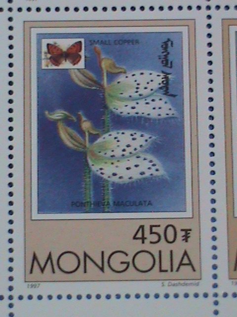 1997-SC#2269-7 MONGOLIA STAMP ORCHIDS LOVELY COLORFUL FLOWER- MINT-NH FULL SHEET