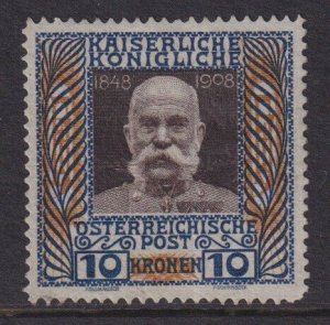 AUSTRIA 1908 60th Anniversary of Emperor's Accession 10k - 35209