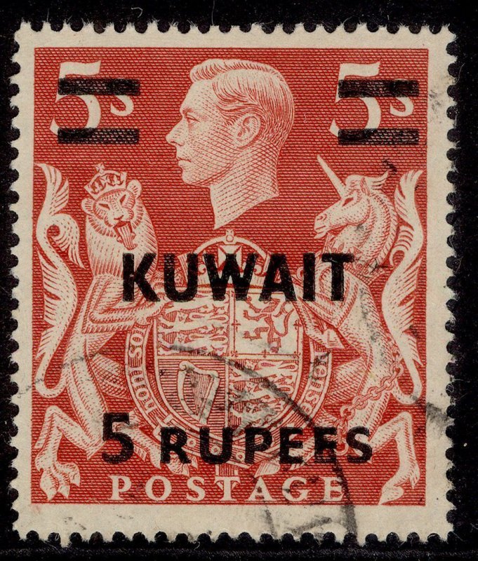 KUWAIT GVI SG73, 5r on 5s red, FINE USED. Cat £12.