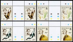 British Antarctic Territory Scott 125-128 Gutter Pairs (1985) Mint NH XF C