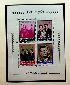 AJMAN Mi BL9A NH SOUVENIR SHEET OF 1964 - JFK - Sc$25 - (AA23)