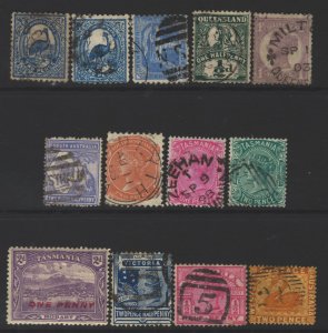 COLLECTION LOT 8815 AUSTRALIAN STATES 13 STAMPS 1872+ CV+$30