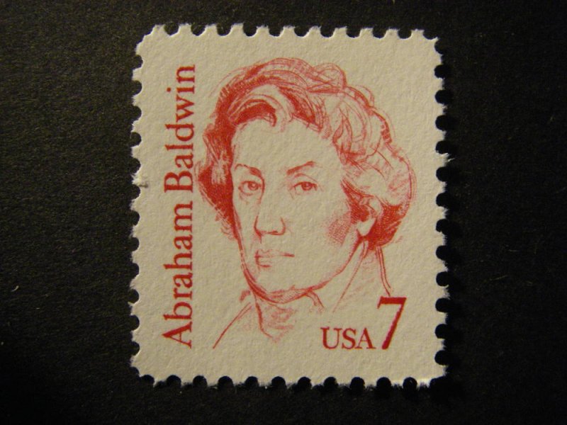 Scott 1850, 7c Abraham Baldwin, MNH Great Americans Beauty