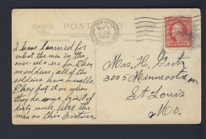 POSTAL HISTORY  USA JUNCTION CITY KANSAS 1918 WORLD WAR I - WWI USA soldier