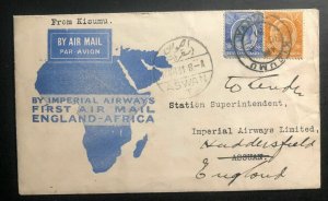 1931 Kisumu Kenya KUT First Flight Airmail Cover FFC To Aswan Egypt