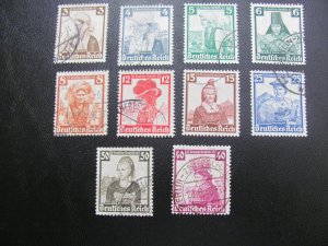 GERMANY 1935 USED  SC# B69-78 COSTUMES SET $65 (113)