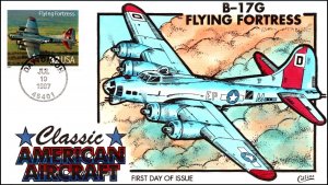 Scott 3142j 32 Cents B-17G Flying Fortress Collins Hand Painted FDC