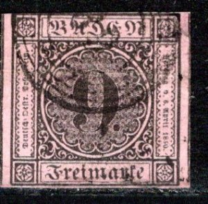 German States Baden Scott # 4, used