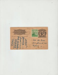 1940 Cuba Postal Card to US
