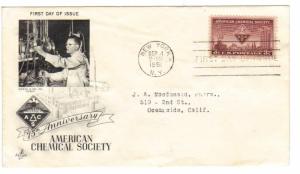 US 1002 (Me-4 Var) 3c American Chemical FDC 1st Merck & Co. Cachet ECV $40.00