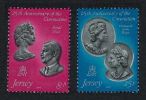 Jersey 25th Anniversary of Coronation 2v SG#195-196