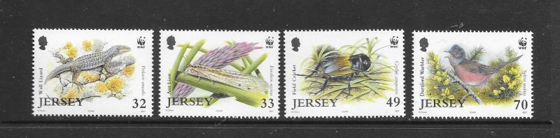 BIRDS - JERSEY #1137a-d WWF MNH