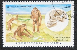 CUBA Sc# 3877  PREHISTORIC MAN  10c 1997  used / cto