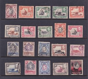 British KUT 1938 KGVI SG 131-150b +149a set of 20 FU