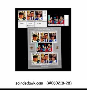 GUERNSEY - 1981 ROYAL WEDDING SET OF 4-STAMPS & 1-MIN/SHT MNH