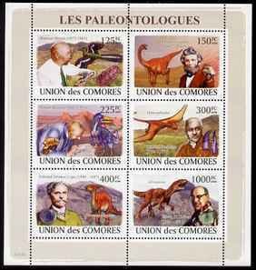 COMORO IS - 2008 - Paleantologists - Perf 6v Sheet - MNH - Private Issue