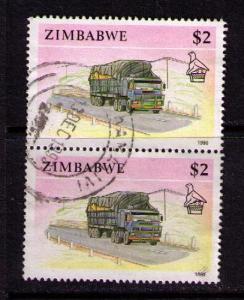 ZIMBABWE Sc# 631 USED FVF PAIR Tractor Trailer Truck $2