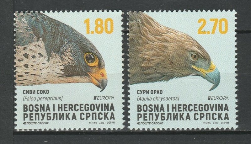 Bosnia and Herzegovina Serbian 2019 CEPT Europa Birds 2 MNH stamps