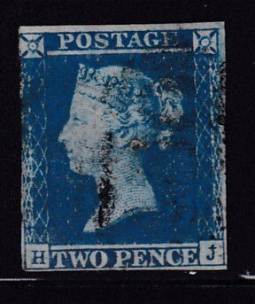 Great Britain 1841 QV 2d blue From an Old Tyme Collection  F/VF/Used(o)