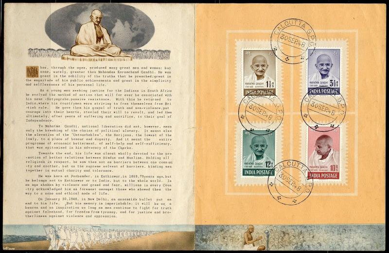 INDIA  MAHATMA GANDHI SCOTT#203/06 COMPLETE SET CANCELED 30 SEP CALCUTTA FOLDER