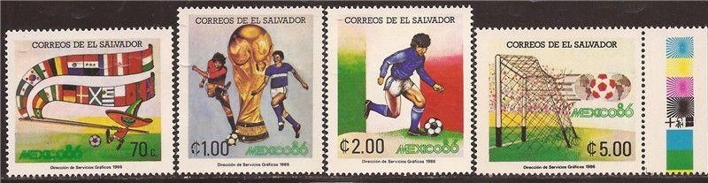 El Salvador - 1986 World Cup Soccer - 4 Stamp Set MNH #1095-8