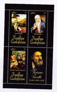 Central African Rep - 2011 - 4 s/s - Works of Titian - #1620-23 cv 19.50 Lot 26