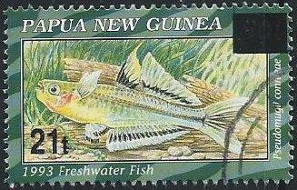 Papua New Guinea 878 (used) 21t on 90t Popondetta blue-eye