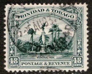 1935 Trinidad & Tobago - Sc#41 - 48¢ Statue & Palm Trees - Used, CDS  cv$19