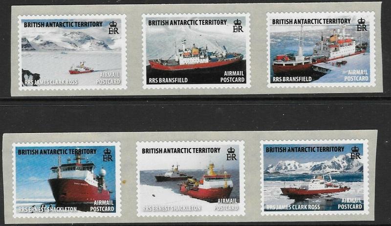 BRITISH ANTARCTIC TERR. SG545/50 2011 RESEARCH SHIPS SELF/ADHESIVE MNH