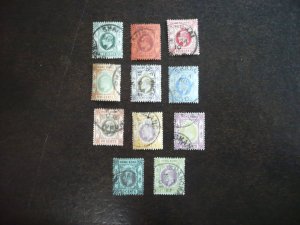 Stamps-Hong Kong (Shanghai)-Scott#87,89,90,91,93,103-Used Part Set of 11 Stamps