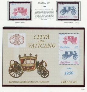 VATICAN CITY 1984 COMPLETE YEAR SET STAMPS MINT NH & BOOKLET ON WHITE ACE  PAGES