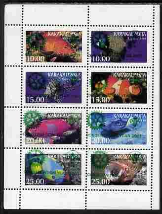 KARAKALPAKIA - 2001-Conservation Year, Green o/p-Perf 8v Sheet-Mint Never Hinged