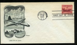 US C41 6c Air Mail Postage Coil UA Artmaster cachet FDC