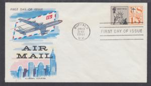 US Mel C63-11 FDC. 1961 Statue of Liberty Air Mail, Fluegel Color Cachet, VF