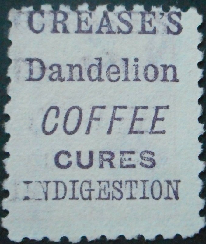 New Zealand 1893 One Penny with Crease's Coffee in Mauve advert SG 218j used