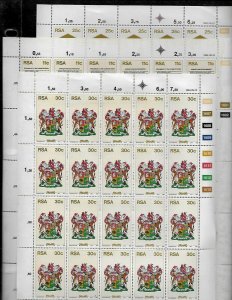 AZ5S South Africa 1984 New Constitution #s 638-641 (6) Sheets M.H.H. and Used