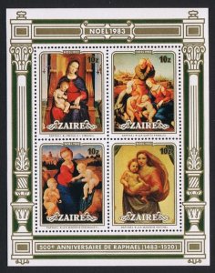 Zaire 500th Birth Anniversary of Raphael MS 1983 MNH SC#119-130 SG#MS1171