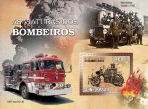 Guinea-Bissau - Fire Engines -  Stamp S/S GB10301b