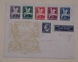 NETHERLANDS FDC 1946 DEC 2, SET OF 5 EARLY CACHET ADDRESSED