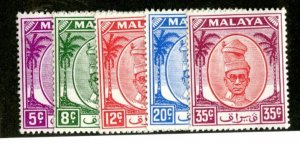 344BCX Perak 1952 Scott# 120-24 mnh**